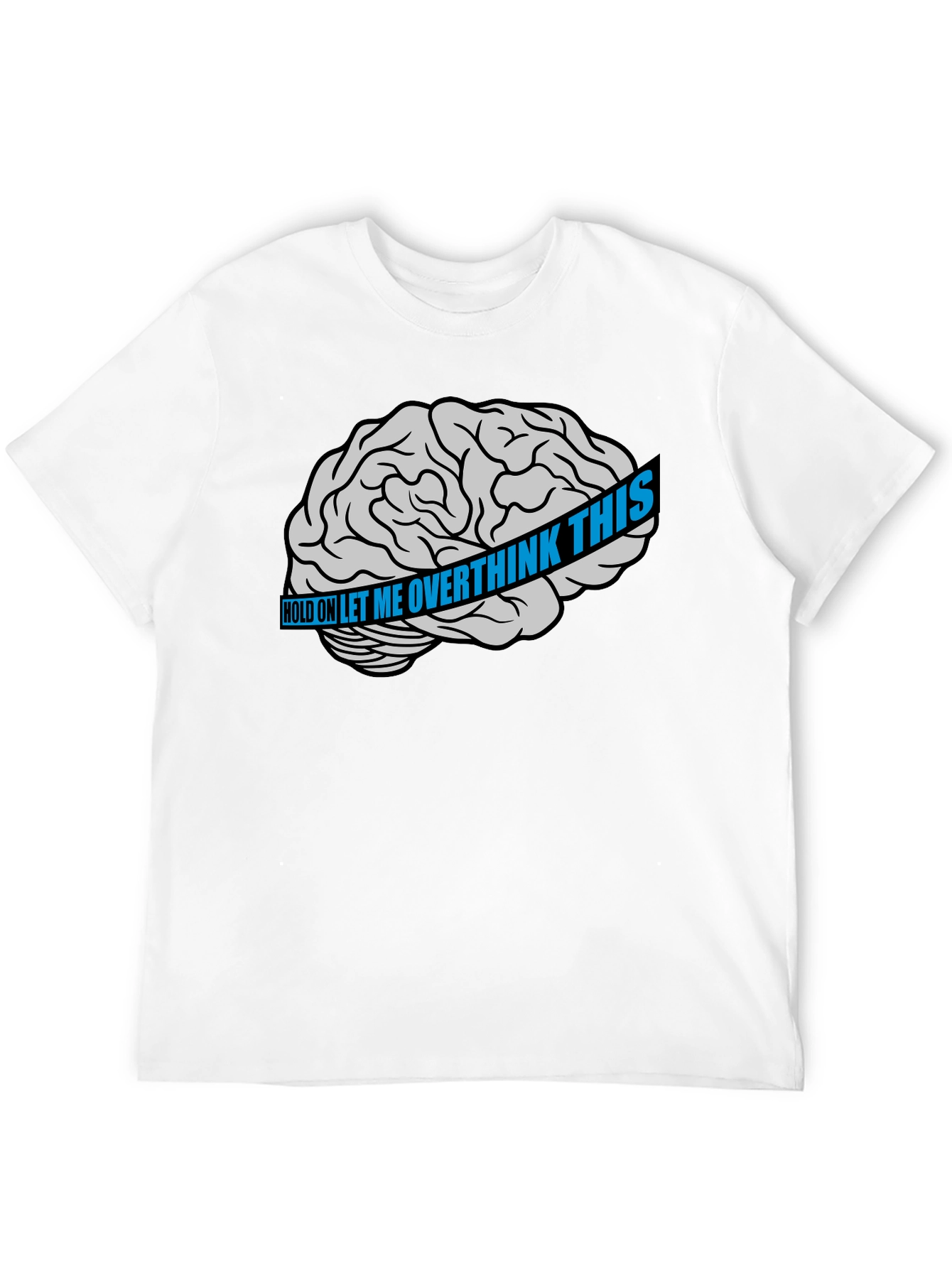 Overthink Brain Graphic T-Shirt - Black