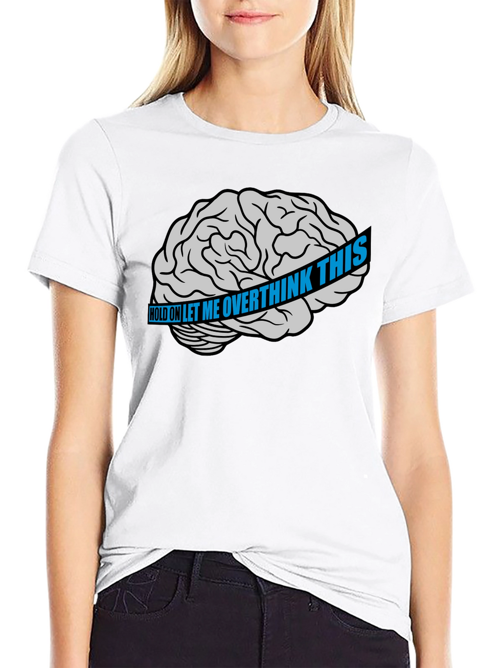 Overthink Brain Graphic T-Shirt - Black