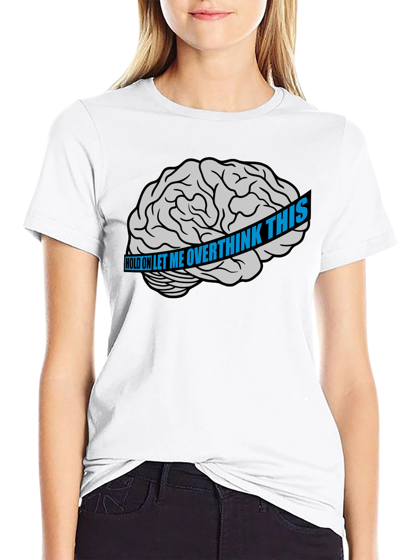 Overthink Brain Graphic T-Shirt - Black