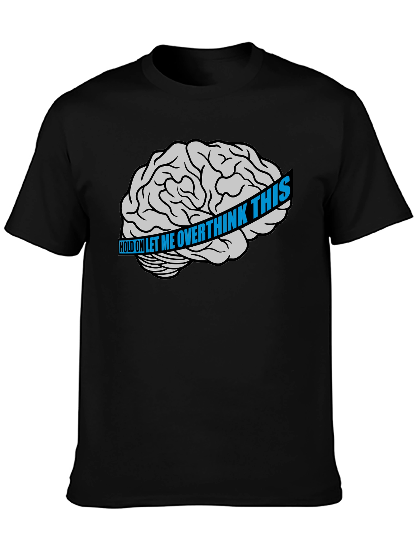 Overthink Brain Graphic T-Shirt - Black