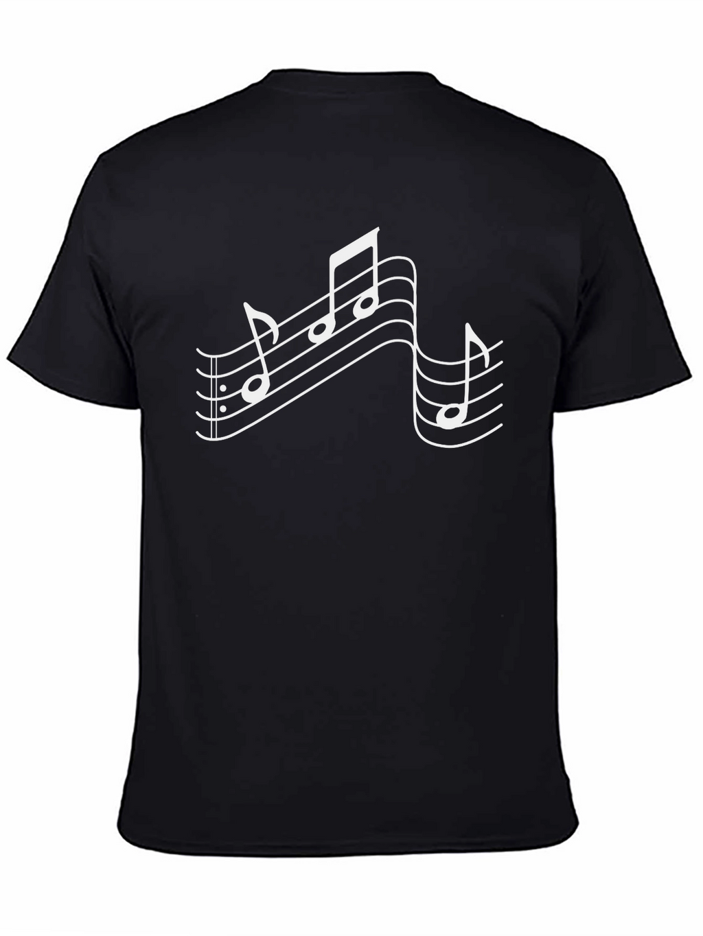 Musical Notes Graphic T-Shirt - Black Cotton Tee