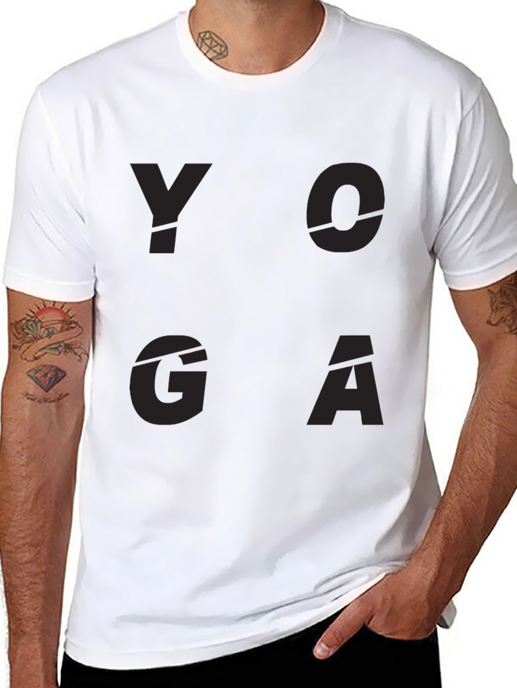 Yoga Graphic Print Black T-Shirt