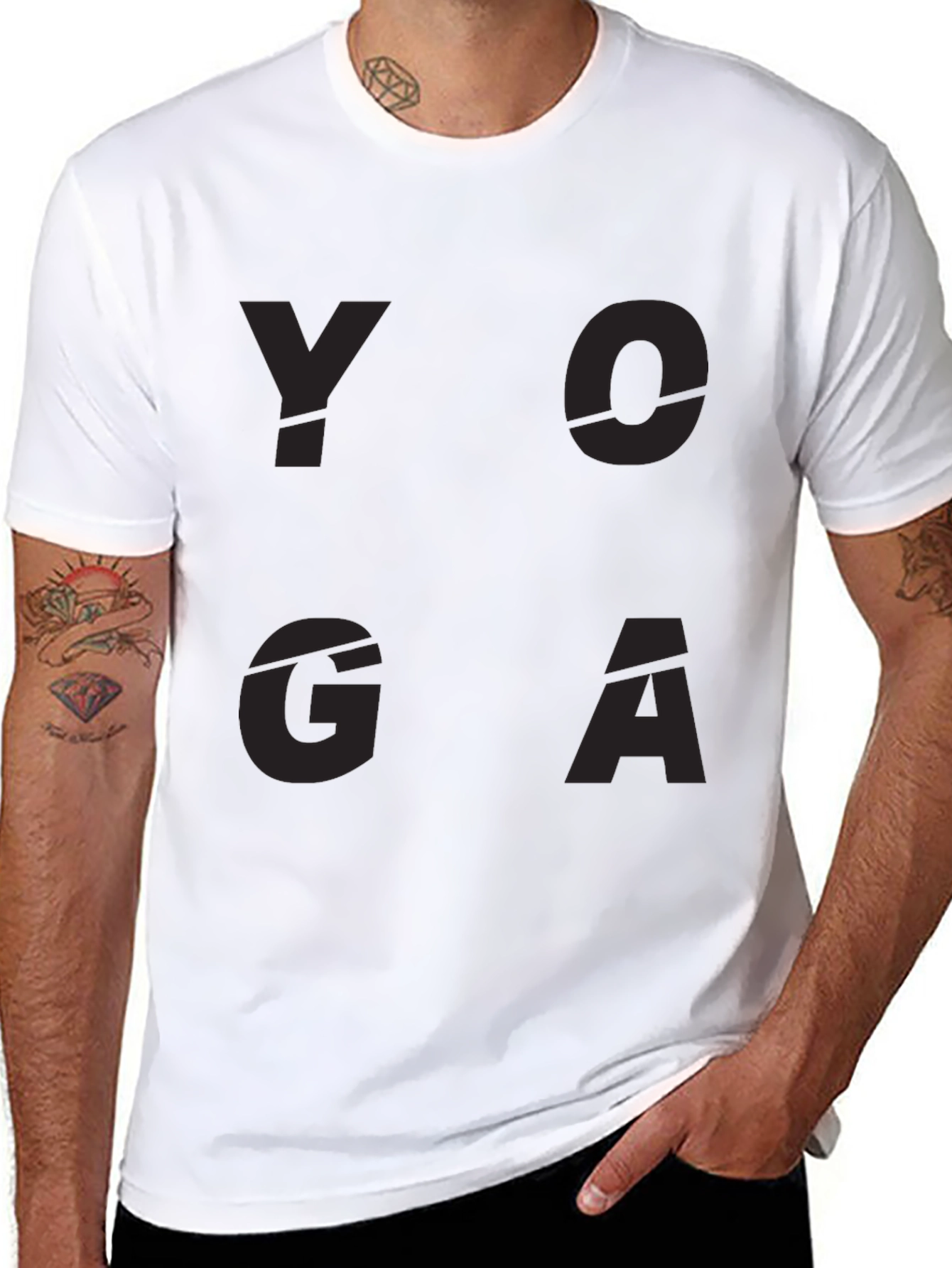Yoga Graphic Print Black T-Shirt