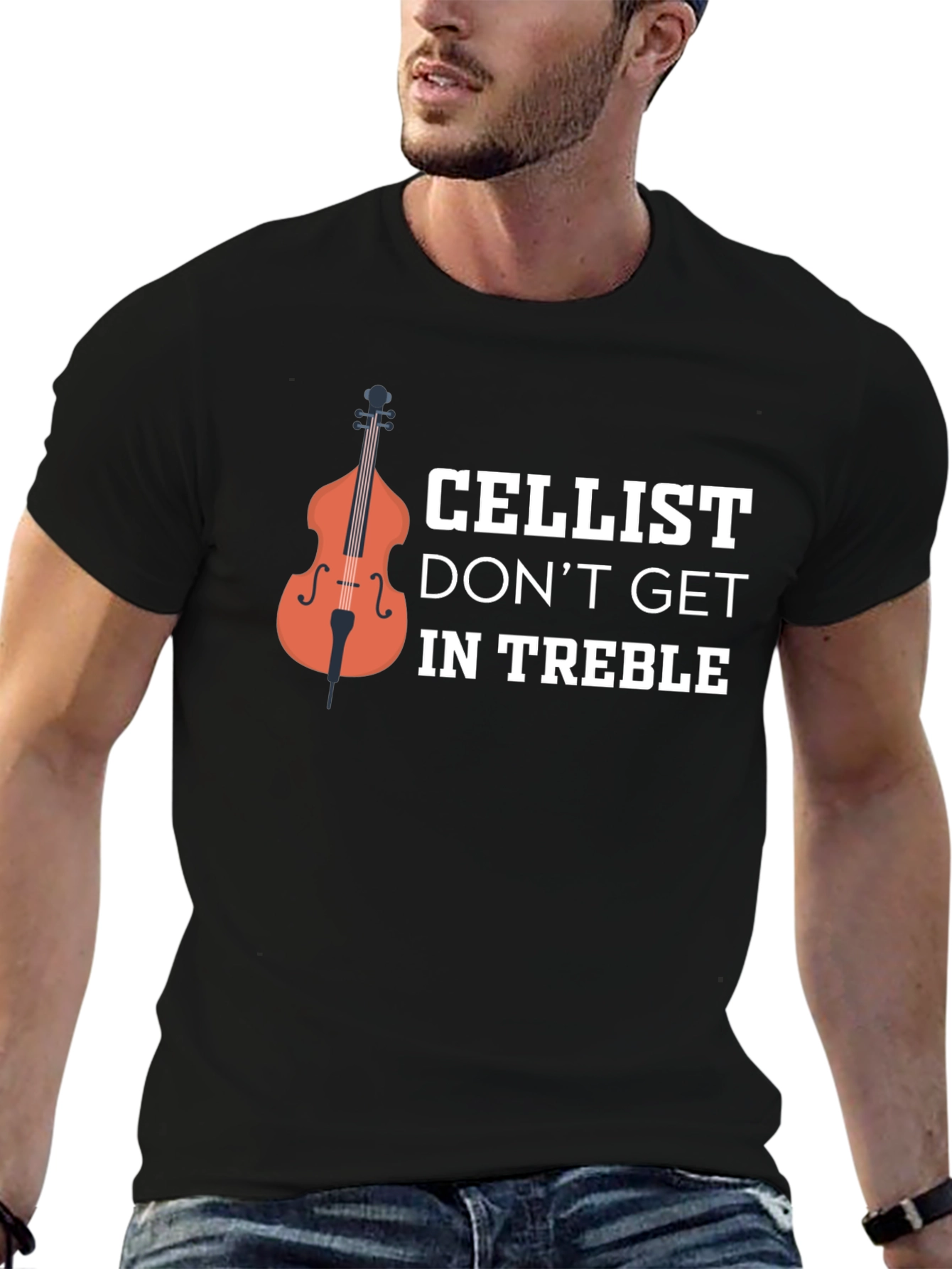 Cellist Dont Get In Treble Graphic T-Shirt