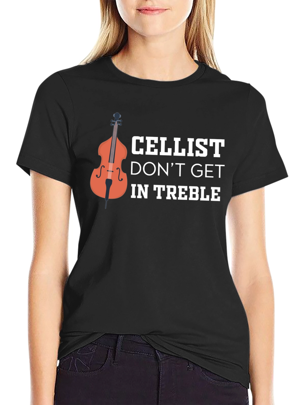 Cellist Dont Get In Treble Graphic T-Shirt