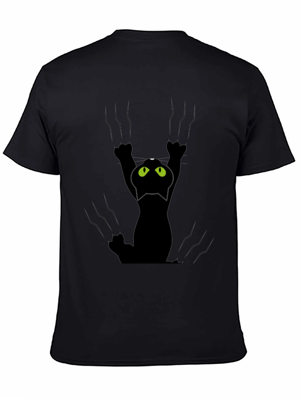 Black Cat Scratch T-Shirt - Fun Graphic Tee