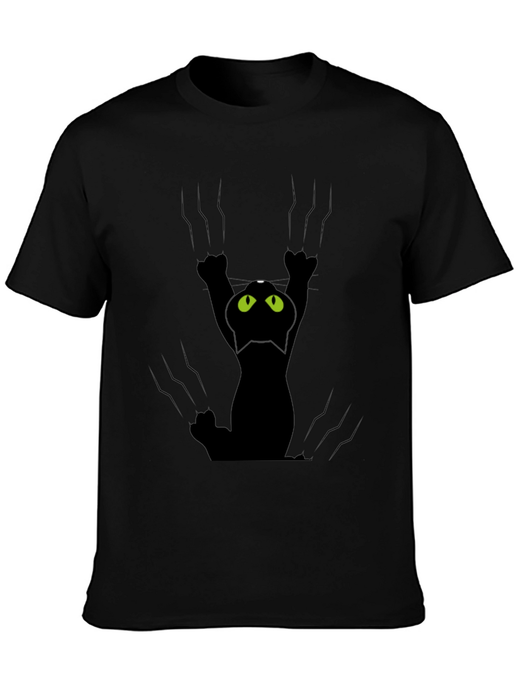 Black Cat Scratch T-Shirt - Fun Graphic Tee