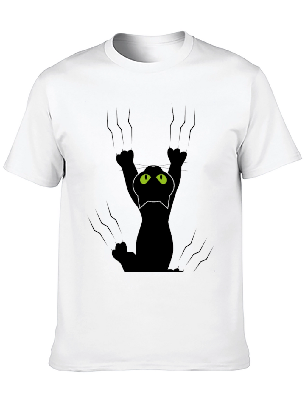 Black Cat Scratch T-Shirt - Fun Graphic Tee