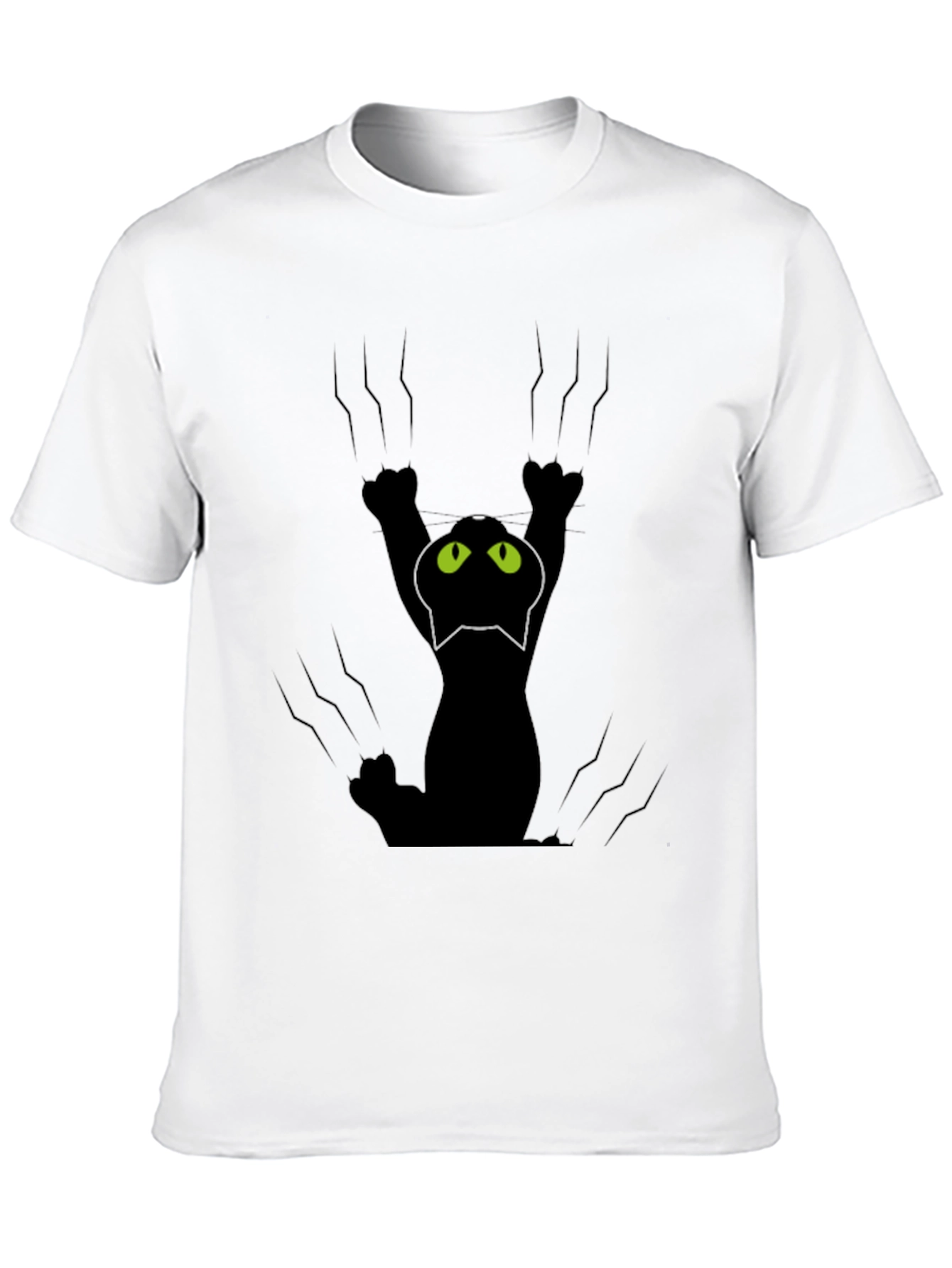 Black Cat Scratch T-Shirt - Fun Graphic Tee