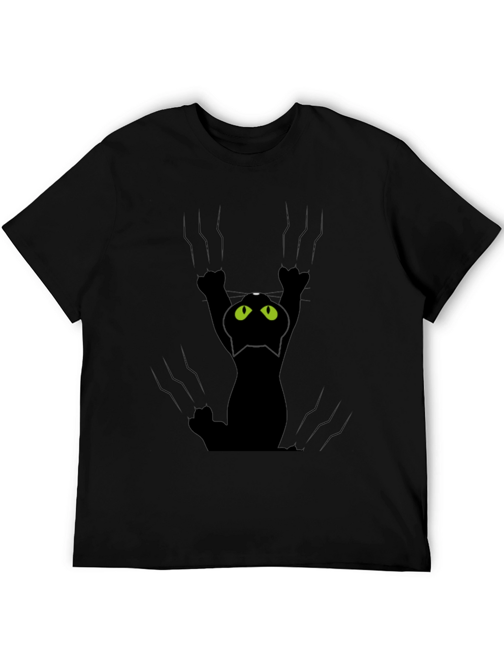 Black Cat Scratch T-Shirt - Fun Graphic Tee