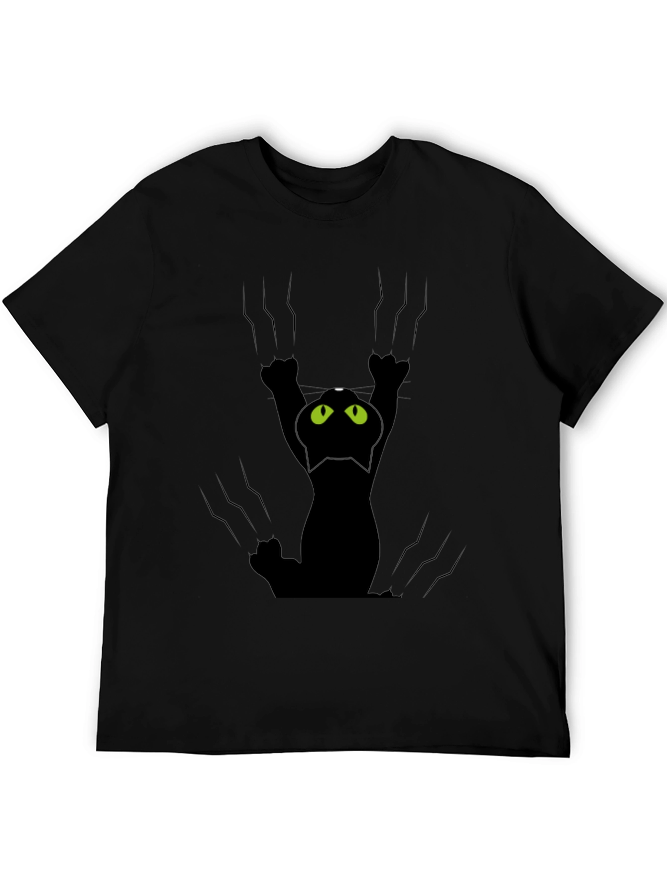 Black Cat Scratch T-Shirt - Fun Graphic Tee