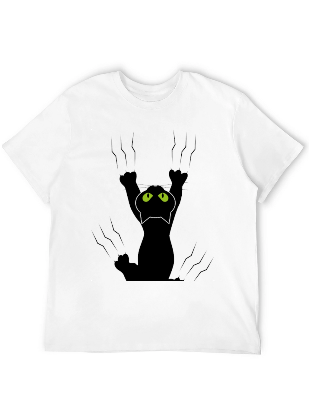 Black Cat Scratch T-Shirt - Fun Graphic Tee