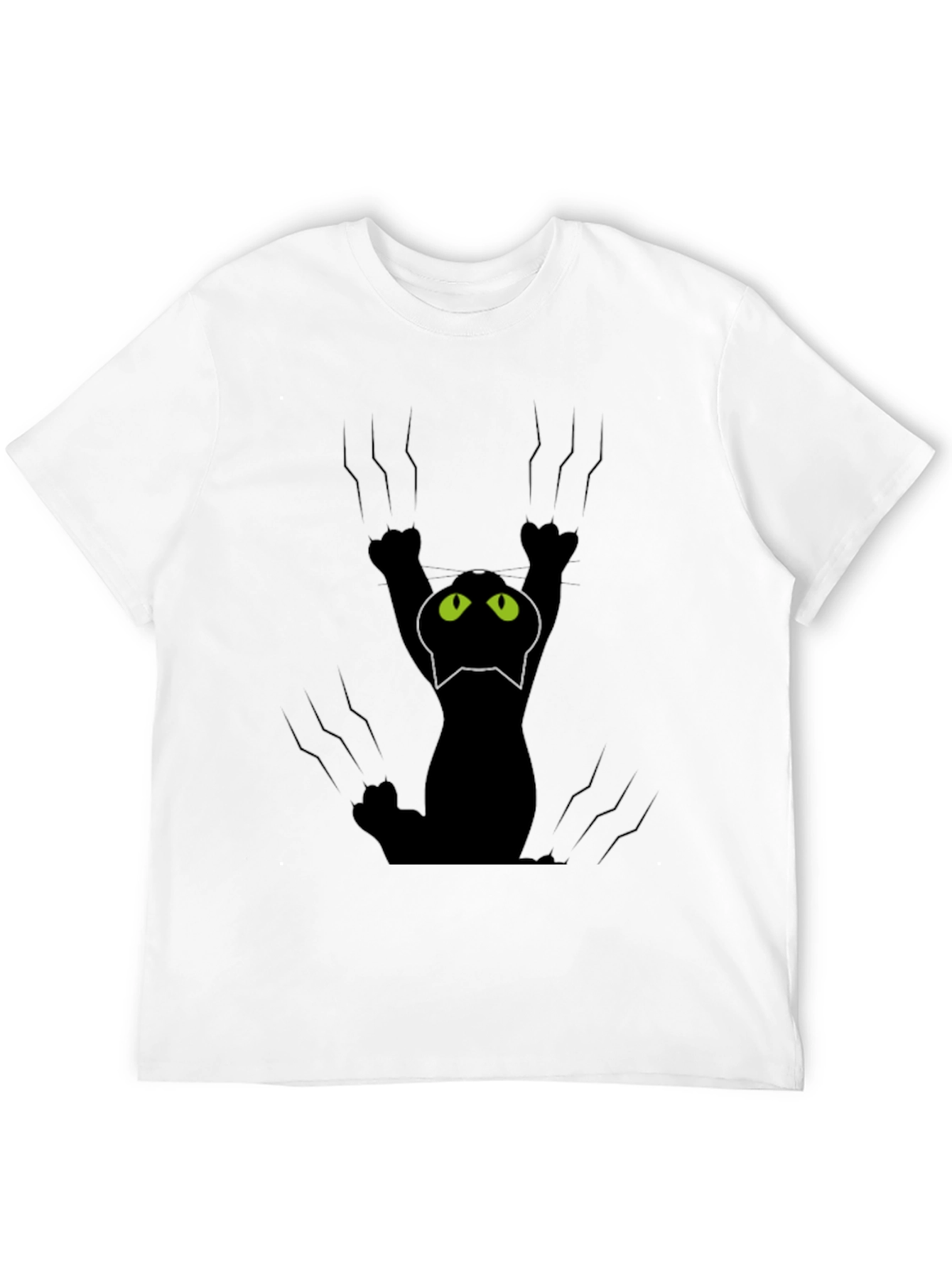 Black Cat Scratch T-Shirt - Fun Graphic Tee