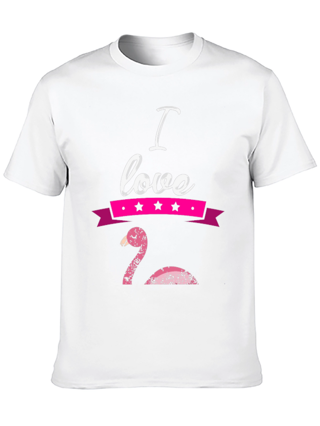 I Love Flamingo Graphic T-Shirt - Black