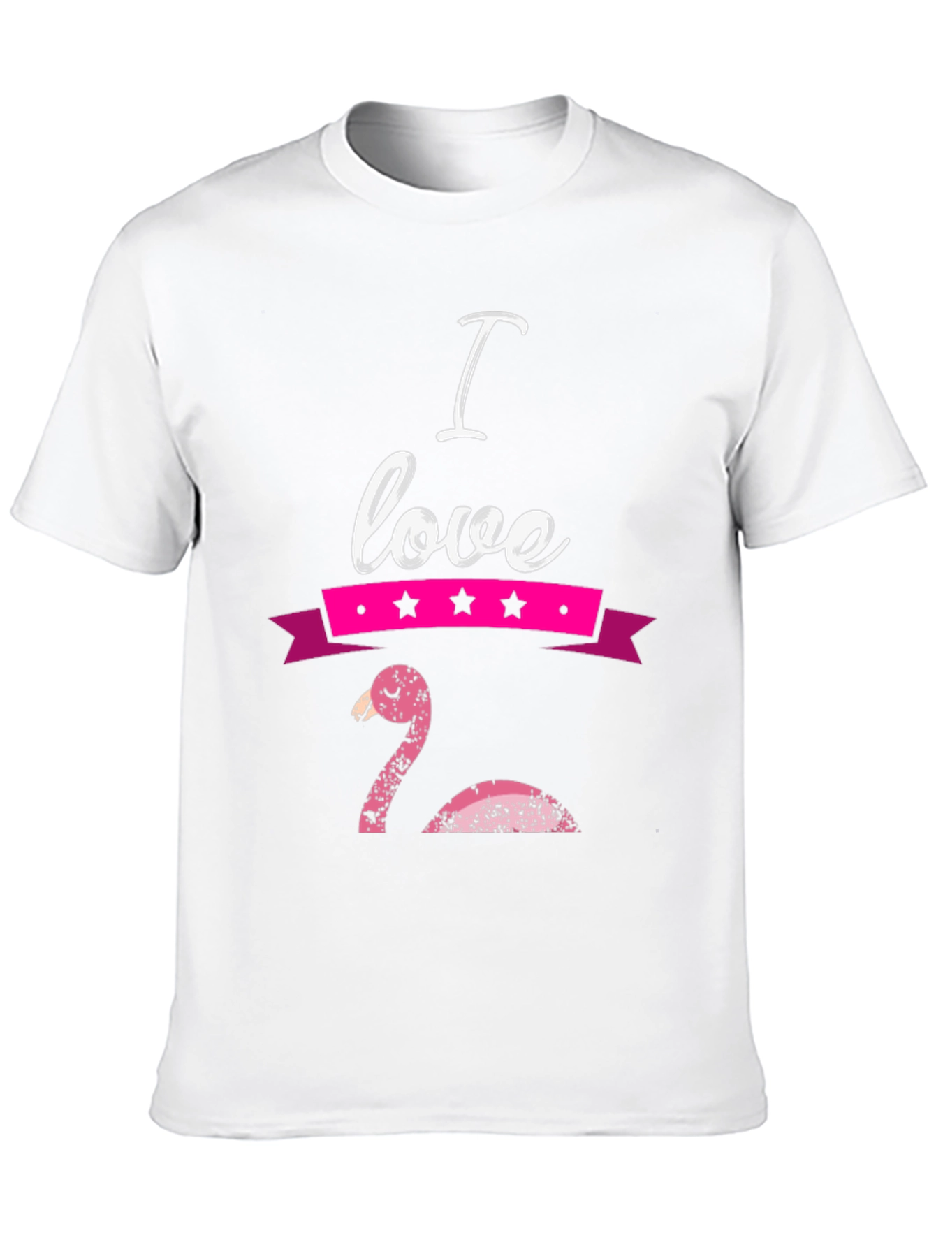 I Love Flamingo Graphic T-Shirt - Black