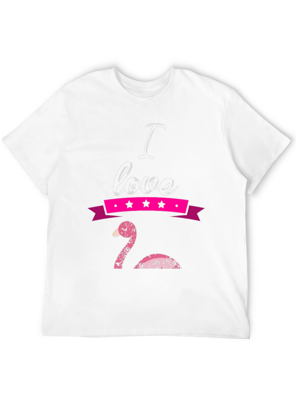 I Love Flamingo Graphic T-Shirt - Black