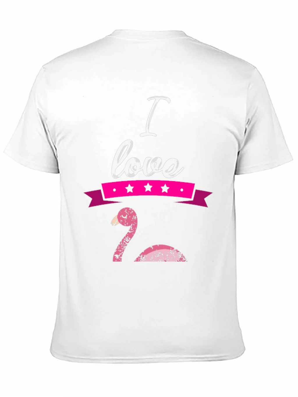 I Love Flamingo Graphic T-Shirt - Black