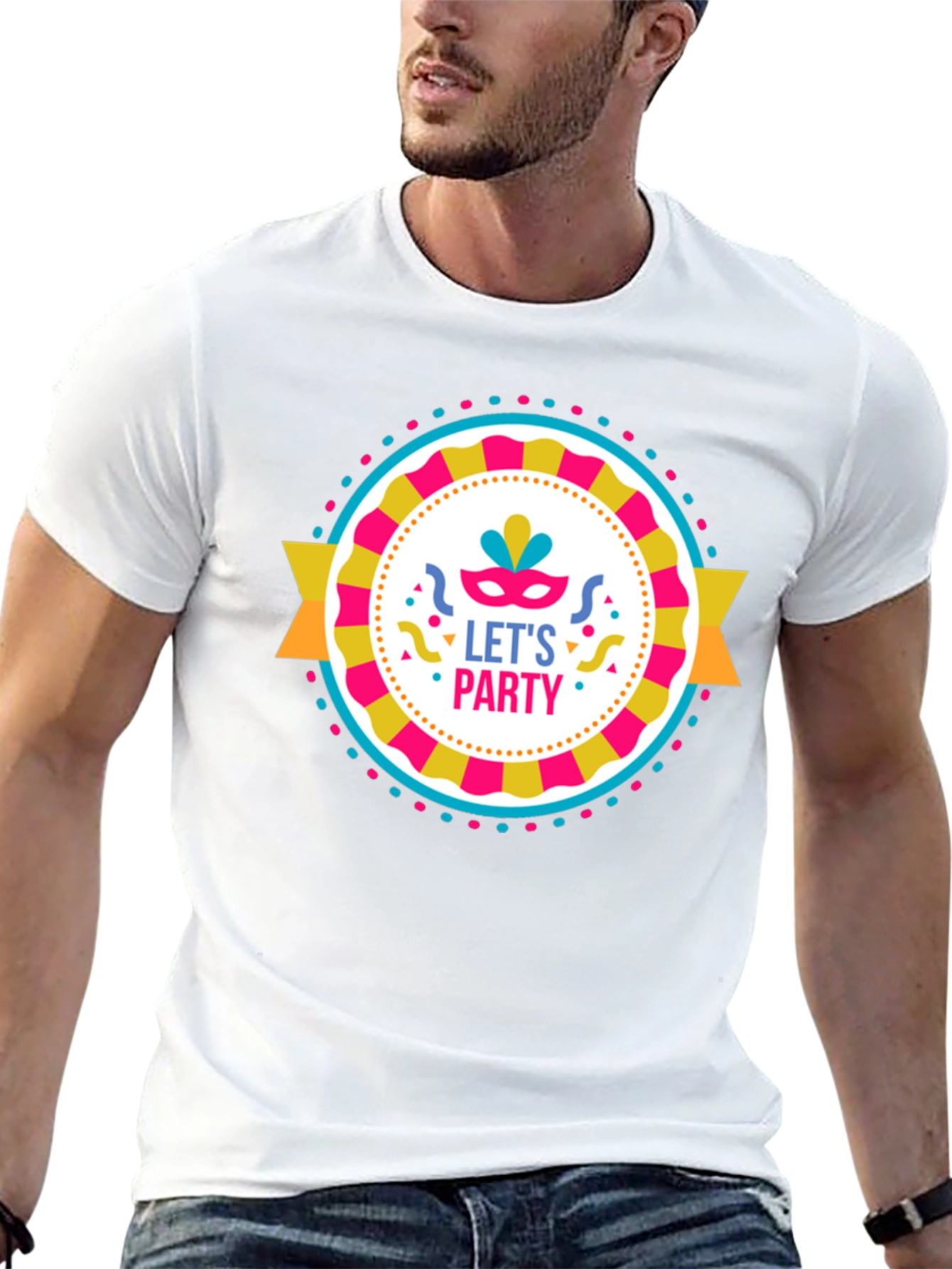 Lets Party Graphic Tee - Black Cotton T-Shirt