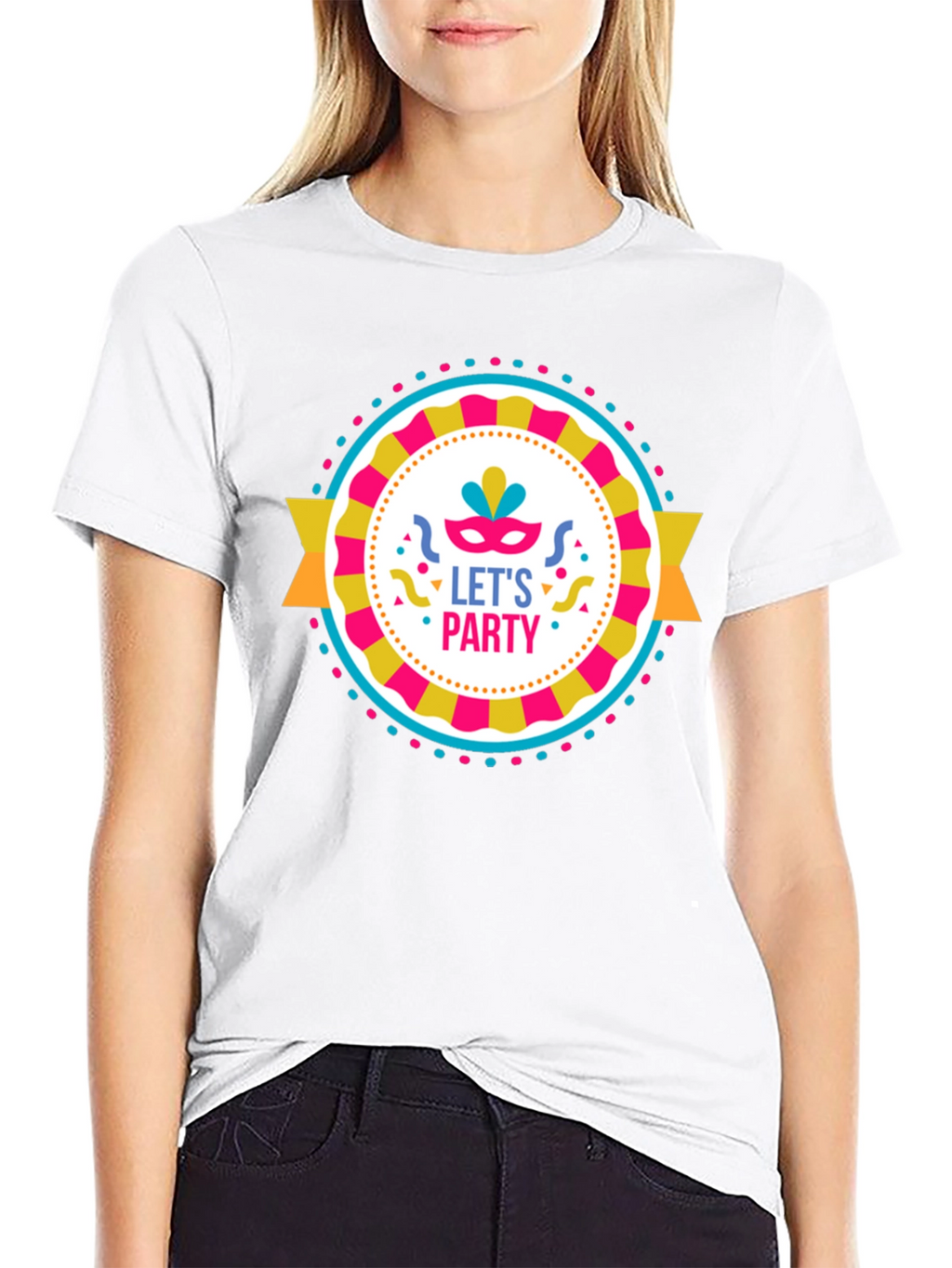 Lets Party Graphic Tee - Black Cotton T-Shirt