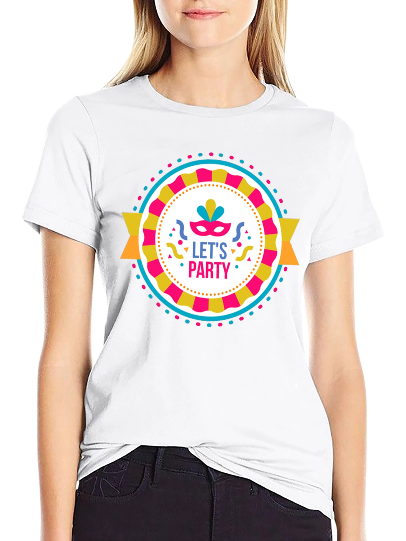 Lets Party Graphic Tee - Black Cotton T-Shirt