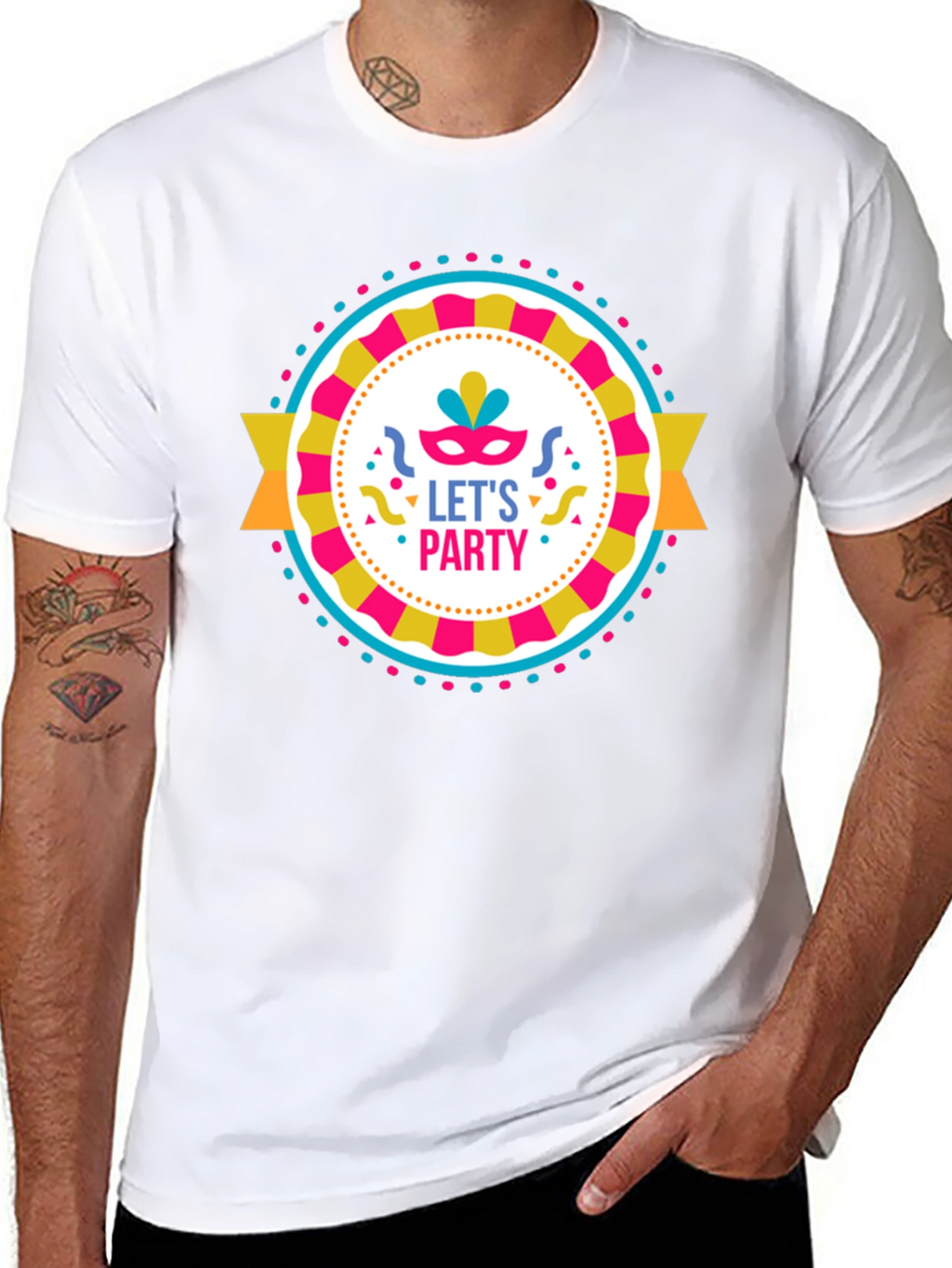 Lets Party Graphic Tee - Black Cotton T-Shirt