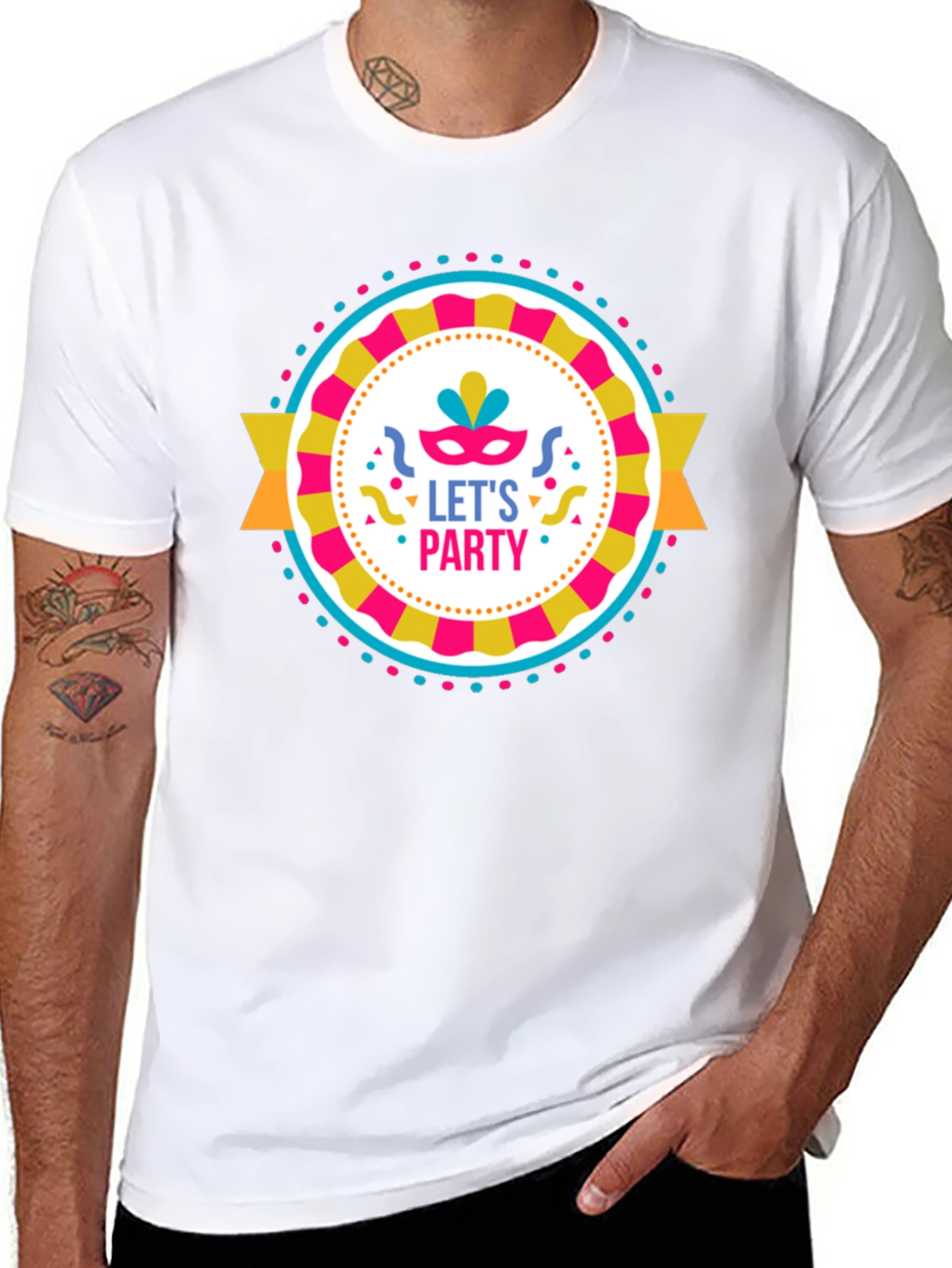 Lets Party Graphic Tee - Black Cotton T-Shirt