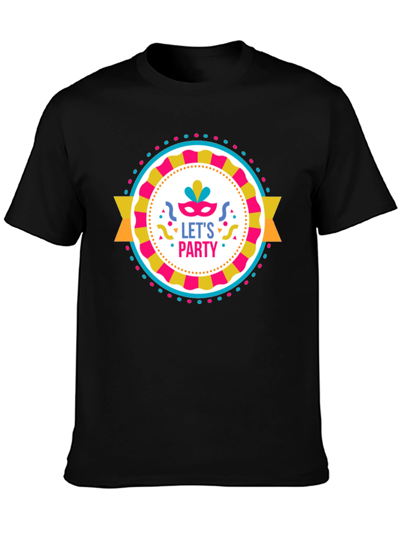 Lets Party Graphic Tee - Black Cotton T-Shirt