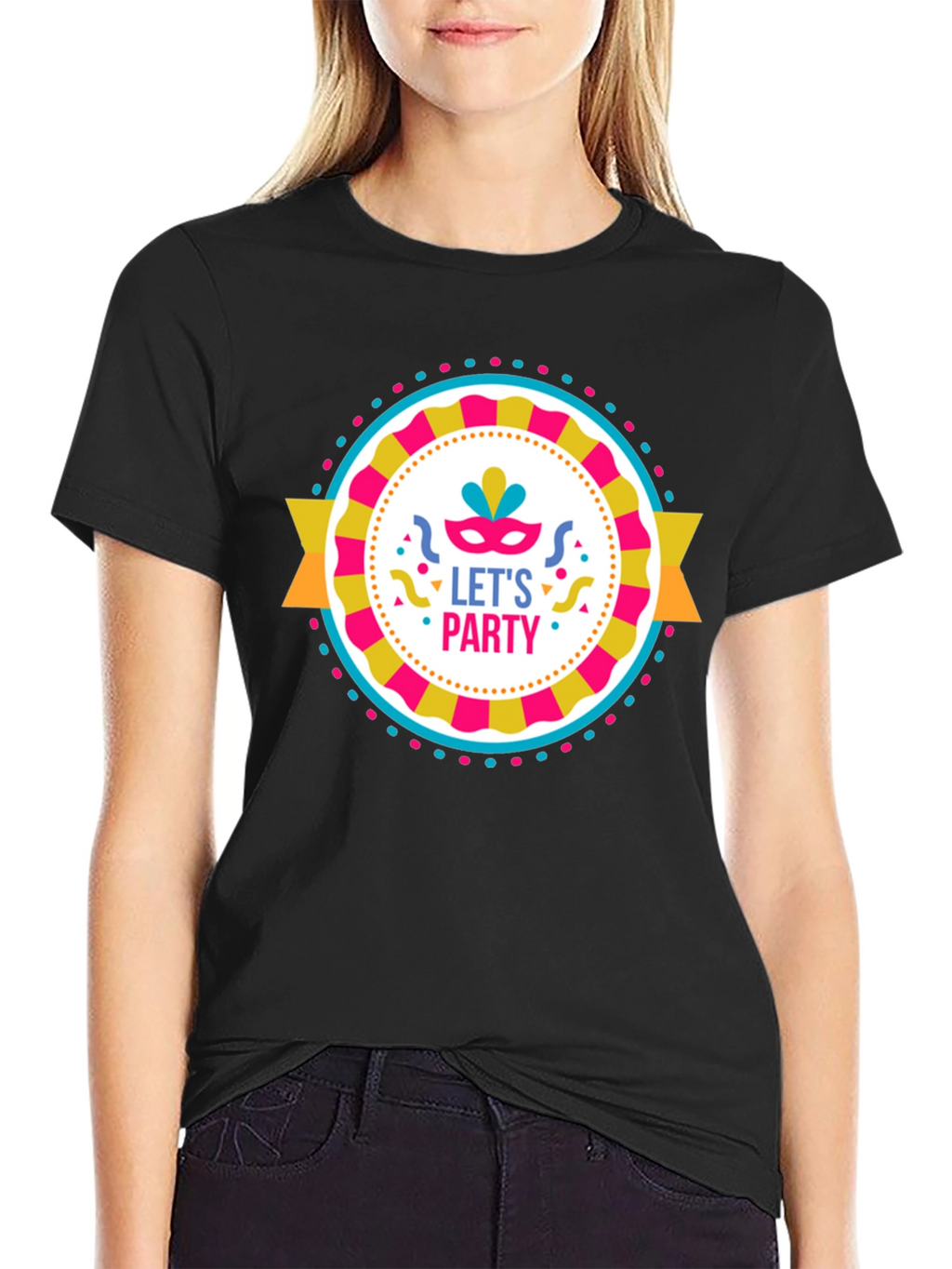 Lets Party Graphic Tee - Black Cotton T-Shirt