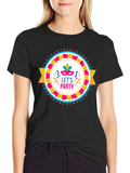 Lets Party Graphic Tee - Black Cotton T-Shirt