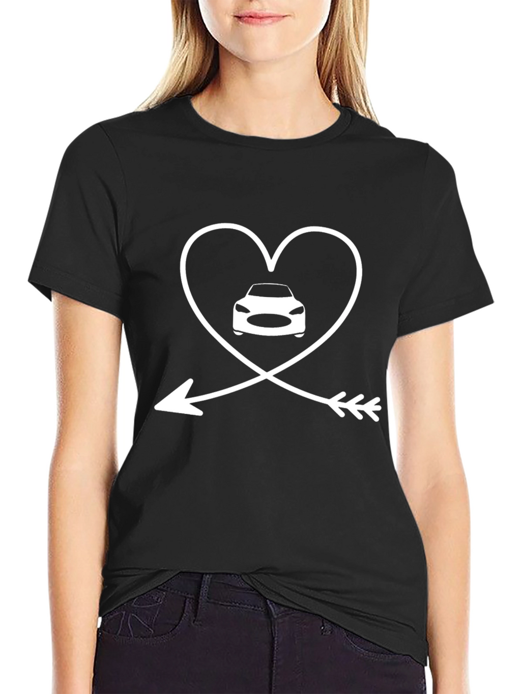 Car Lover T-Shirt: Heart Arrow Design