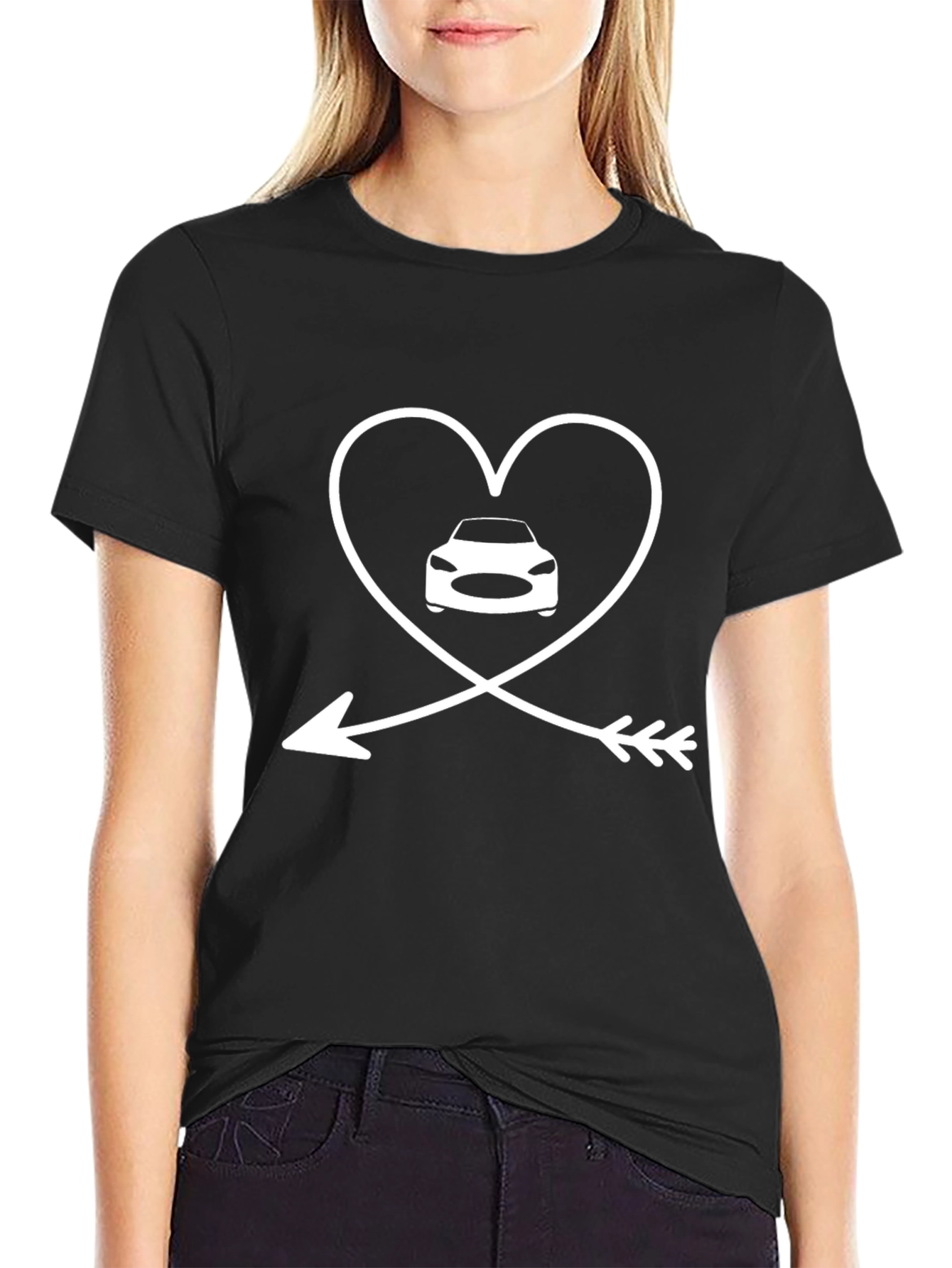 Car Lover T-Shirt: Heart Arrow Design