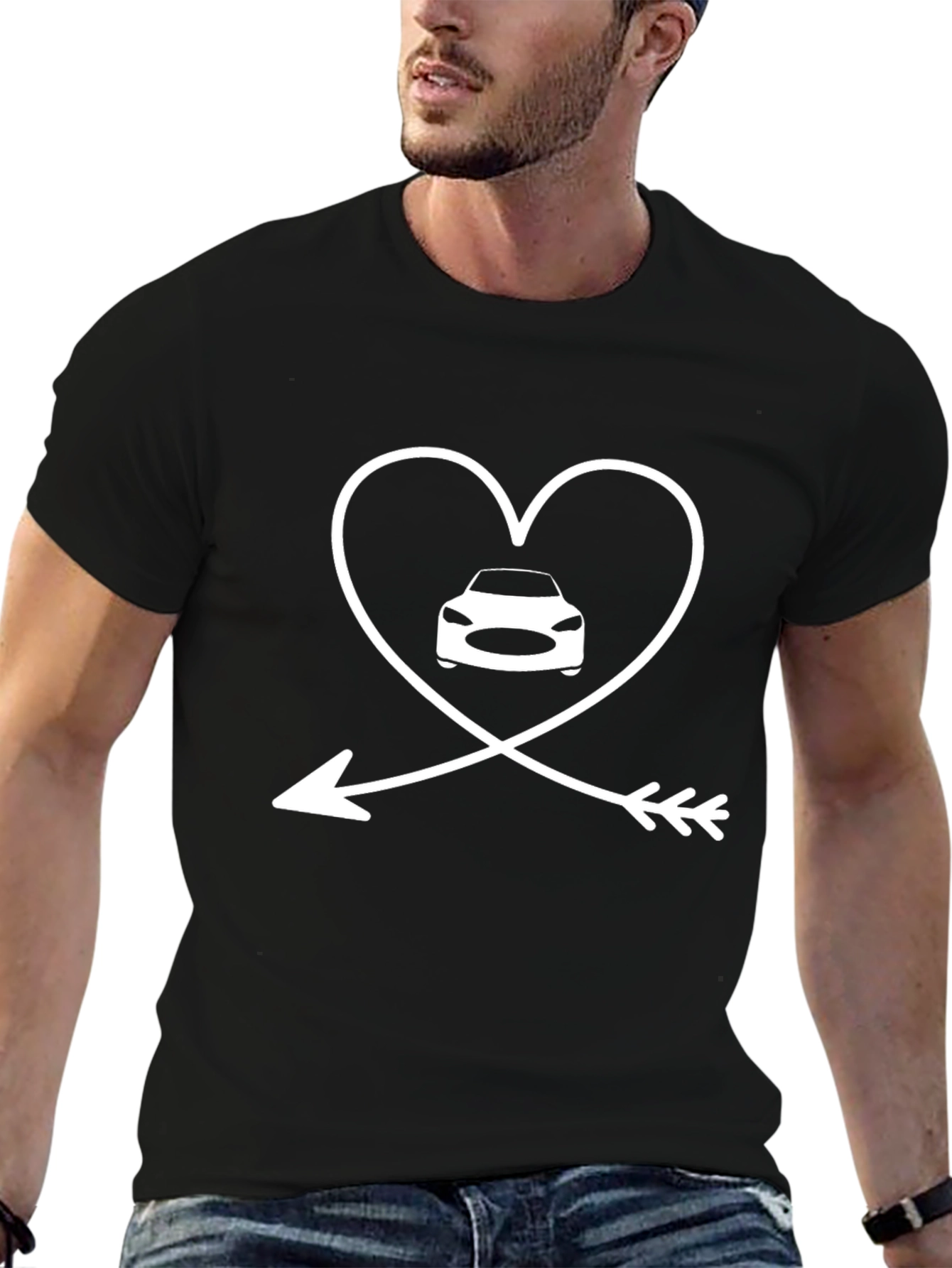 Car Lover T-Shirt: Heart Arrow Design