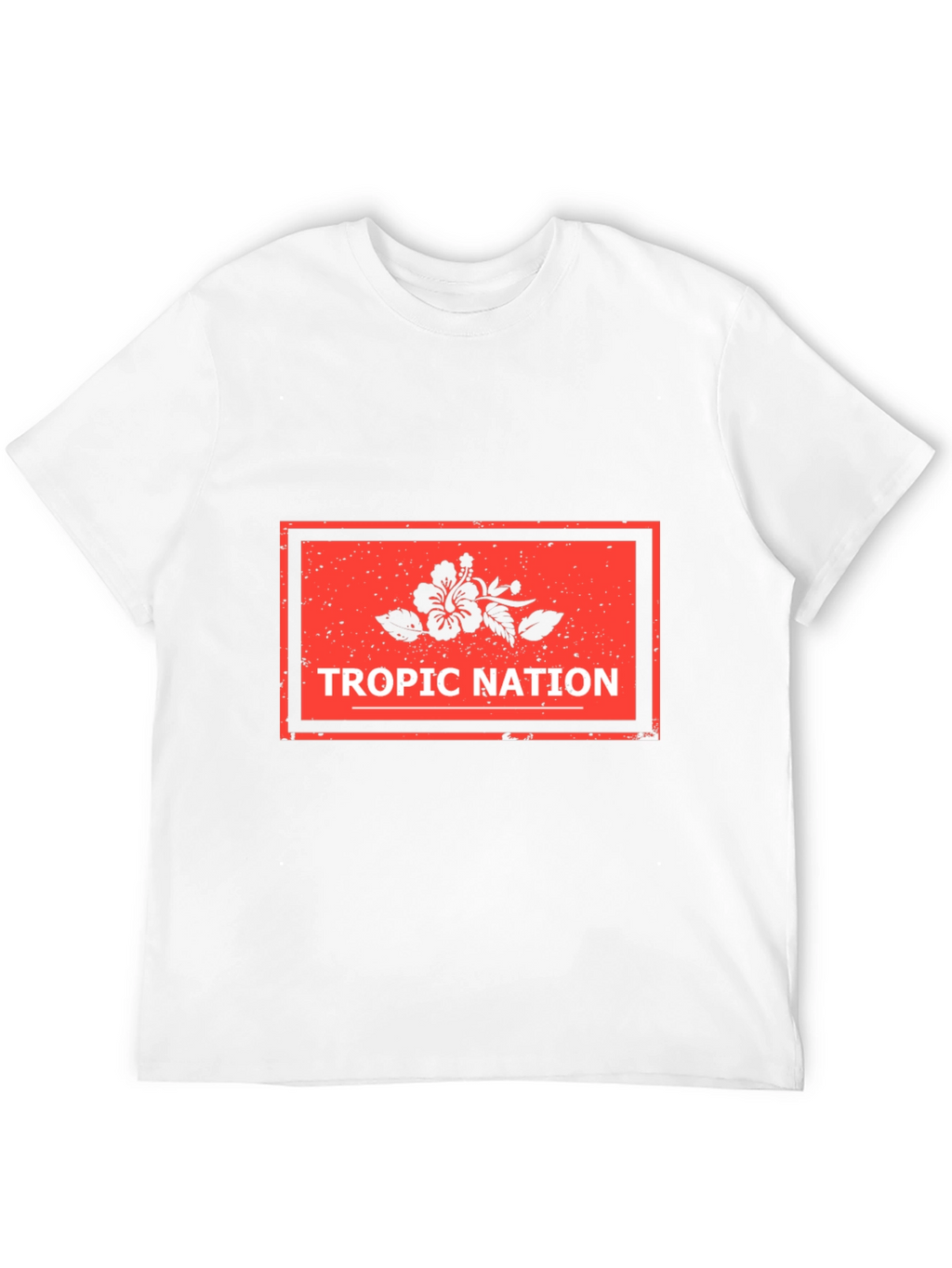Tropic Nation Black T-Shirt with Floral Design
