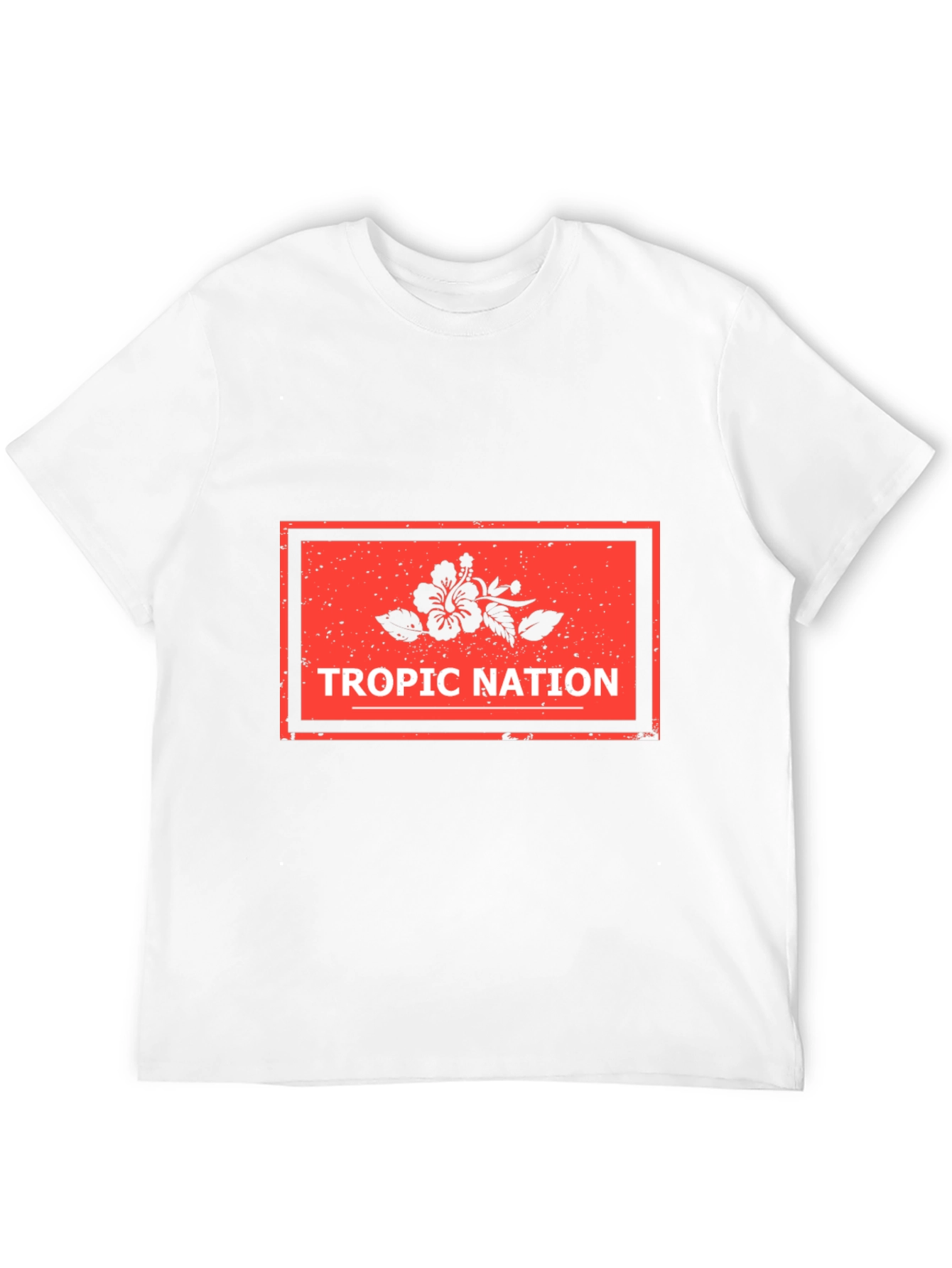 Tropic Nation Black T-Shirt with Floral Design