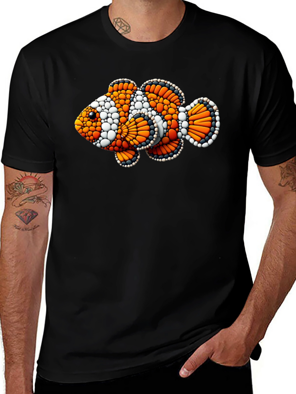 Clownfish Graphic Black T-Shirt