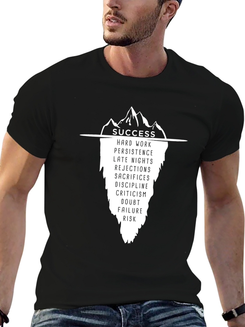 Success Iceberg Graphic T-Shirt - Black