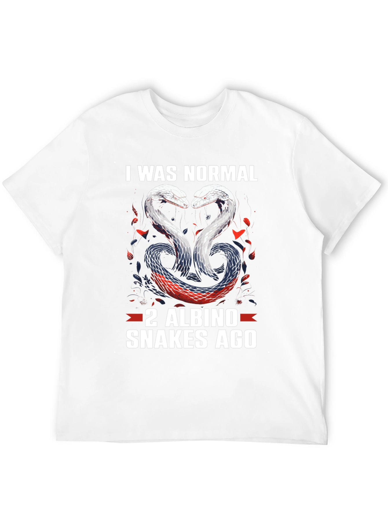 Funny Snake Lover T-Shirt: 2 Albino Snakes Ago