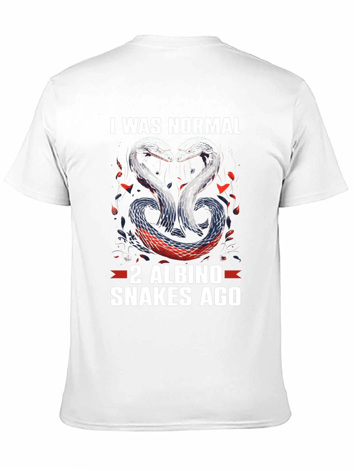 Funny Snake Lover T-Shirt: 2 Albino Snakes Ago