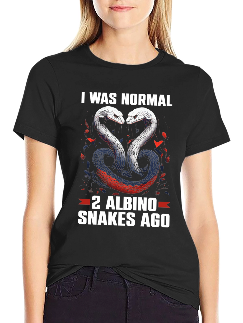 Funny Snake Lover T-Shirt: 2 Albino Snakes Ago