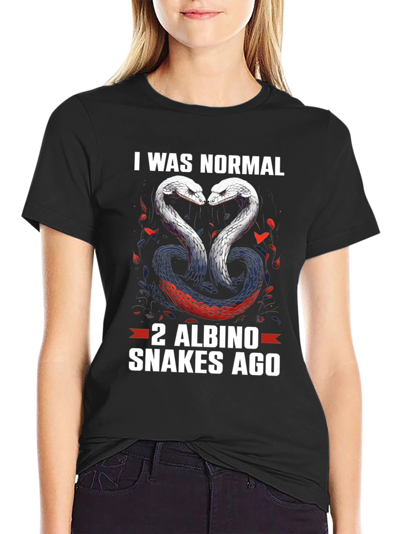 Funny Snake Lover T-Shirt: 2 Albino Snakes Ago