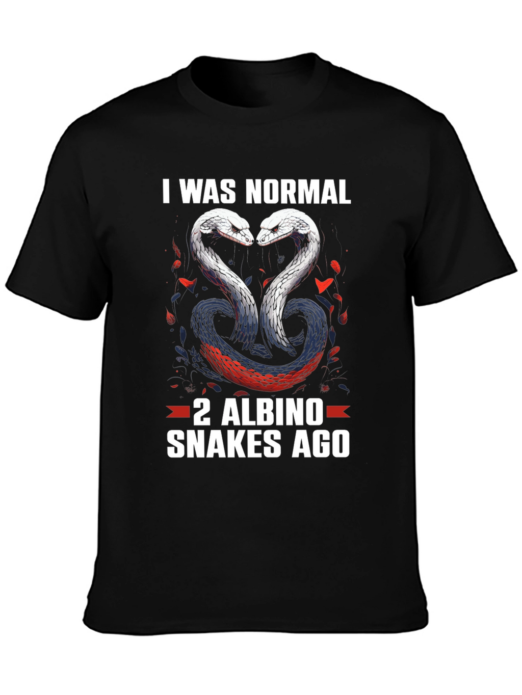 Funny Snake Lover T-Shirt: 2 Albino Snakes Ago