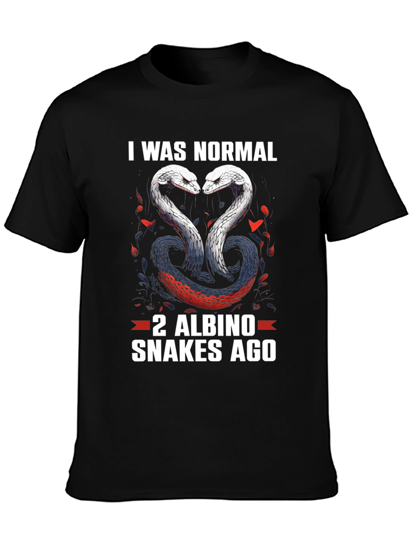 Funny Snake Lover T-Shirt: 2 Albino Snakes Ago