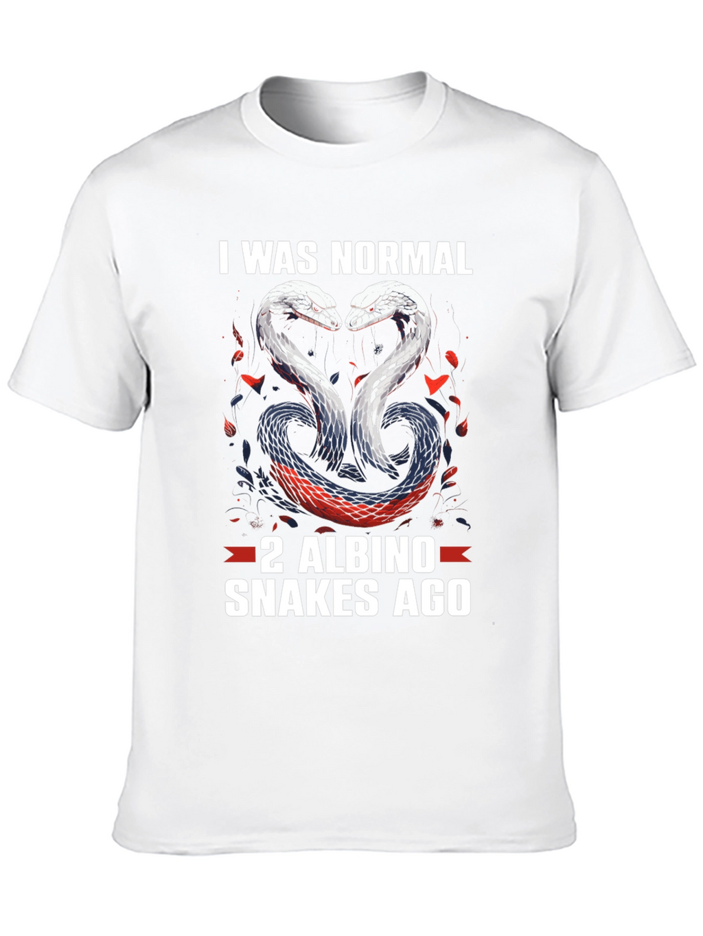Funny Snake Lover T-Shirt: 2 Albino Snakes Ago