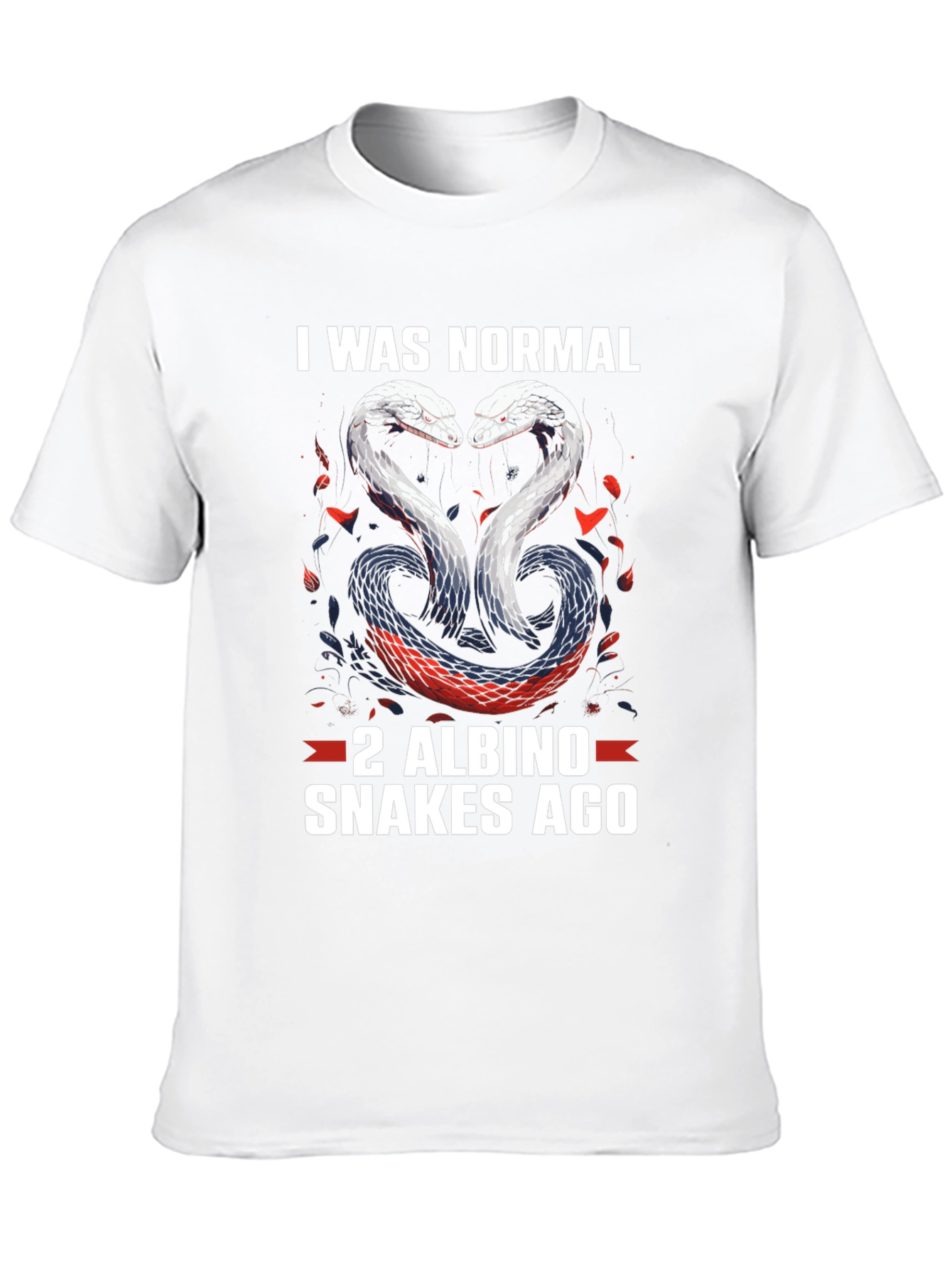 Funny Snake Lover T-Shirt: 2 Albino Snakes Ago