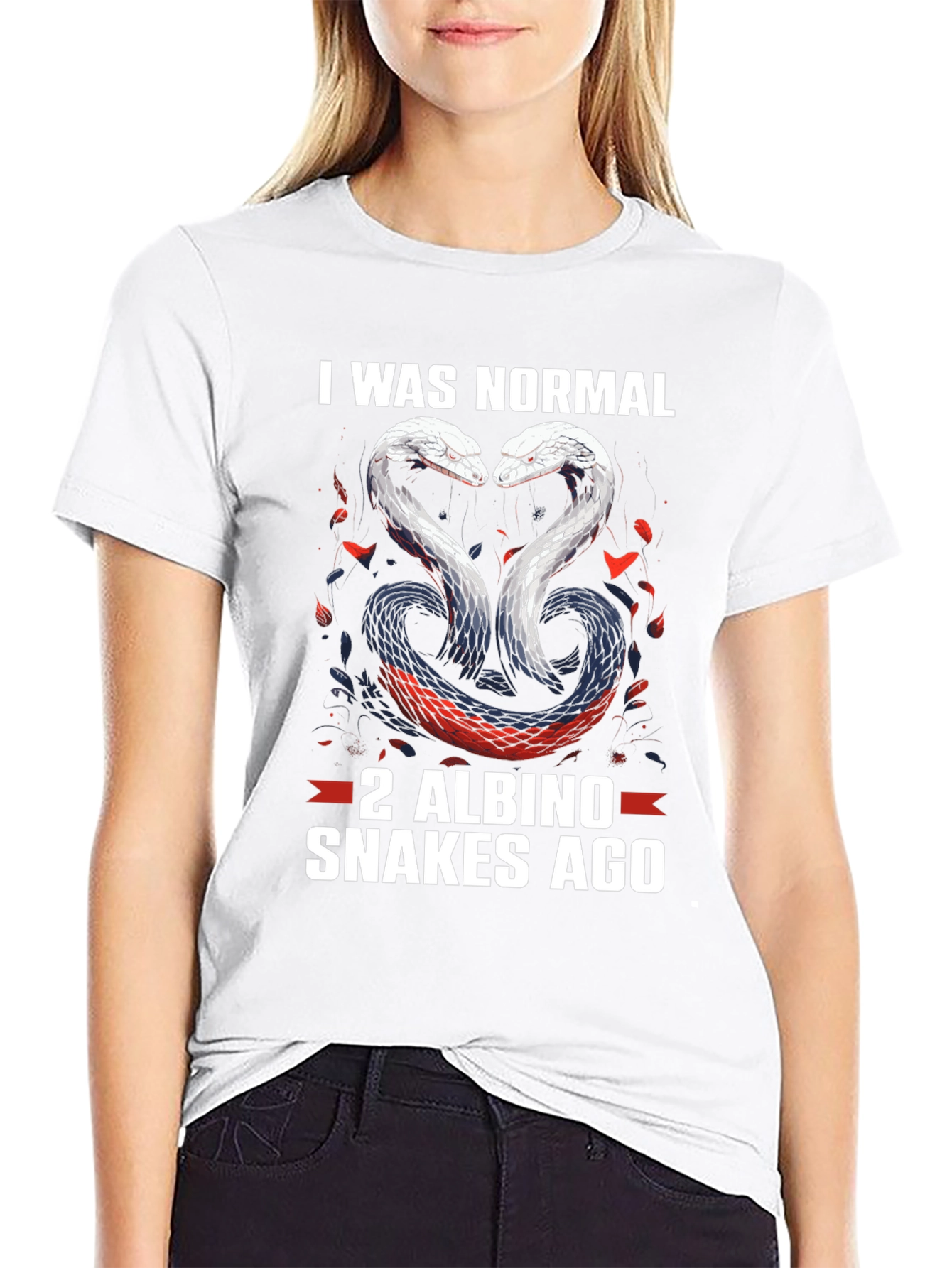 Funny Snake Lover T-Shirt: 2 Albino Snakes Ago