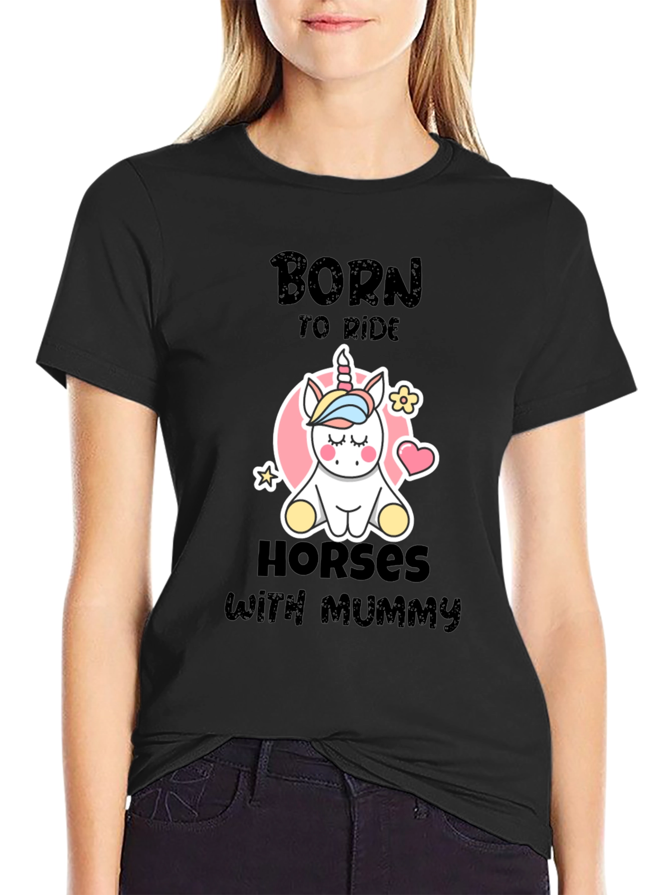 Born to Ride Horses with Mummy T-Shirt