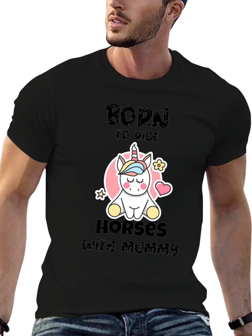 Born to Ride Horses with Mummy T-Shirt