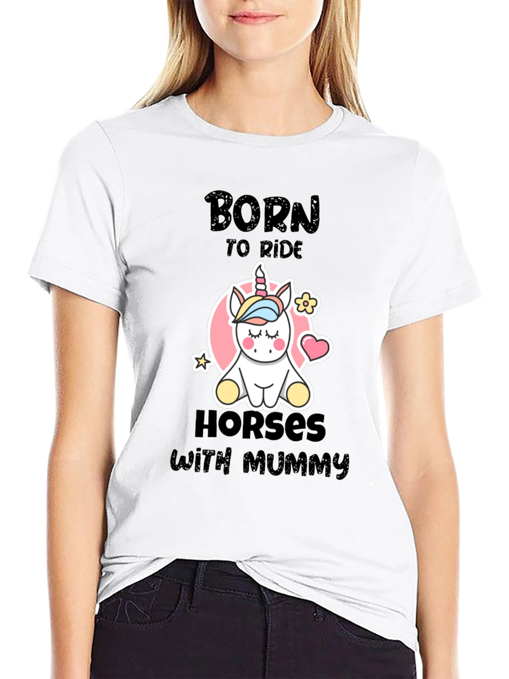 Born to Ride Horses with Mummy T-Shirt