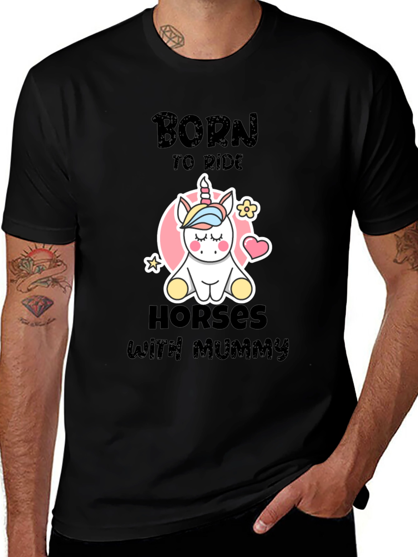 Born to Ride Horses with Mummy T-Shirt