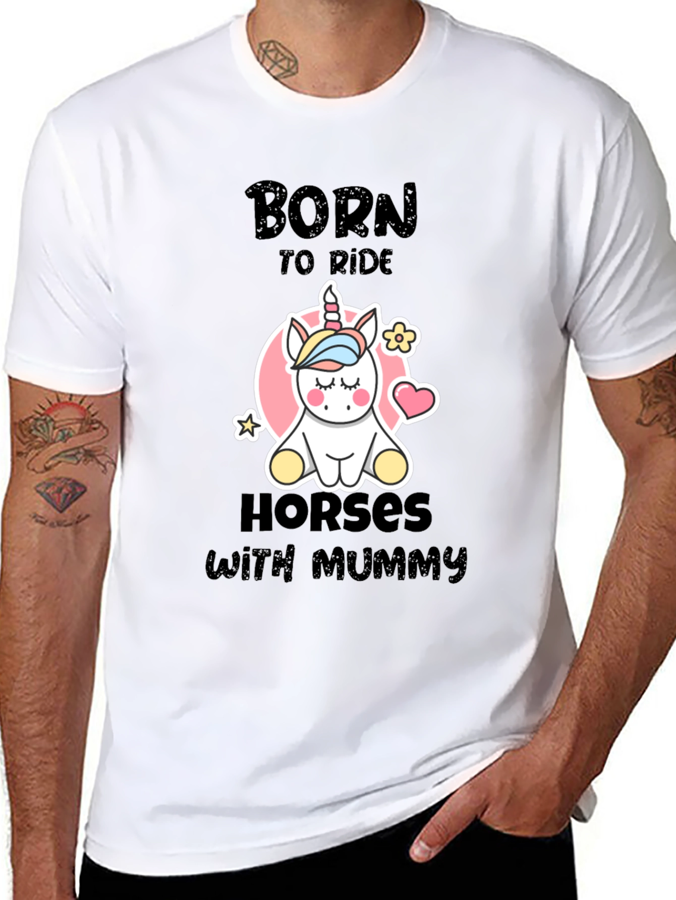 Born to Ride Horses with Mummy T-Shirt